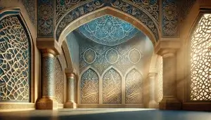 Geometric pattern representing Islamic art related to Prophet Muhammad